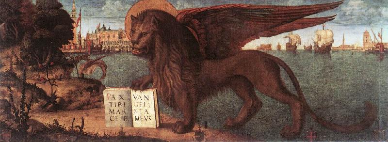 CARPACCIO, Vittore The Lion of St Mark fdg oil painting image